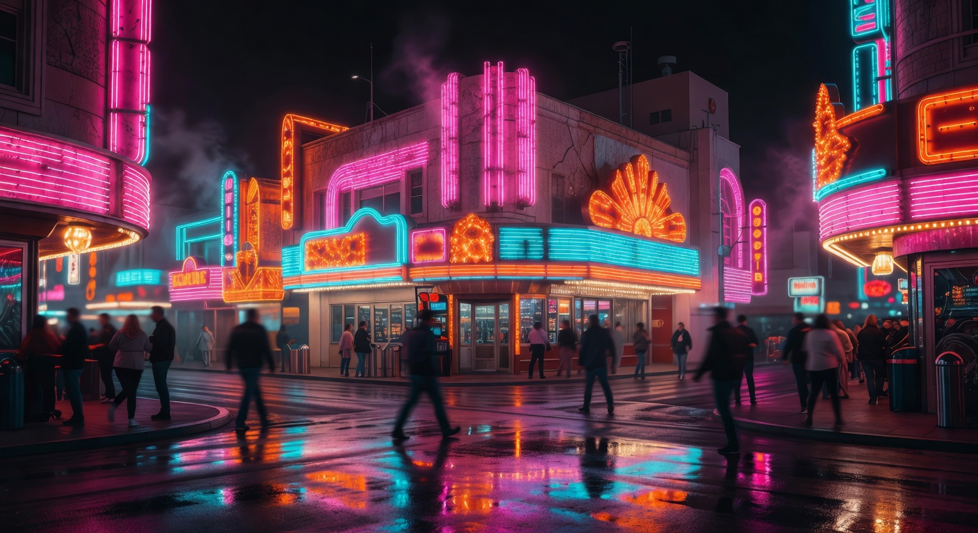 Sizzling Neon Casino Lights Background